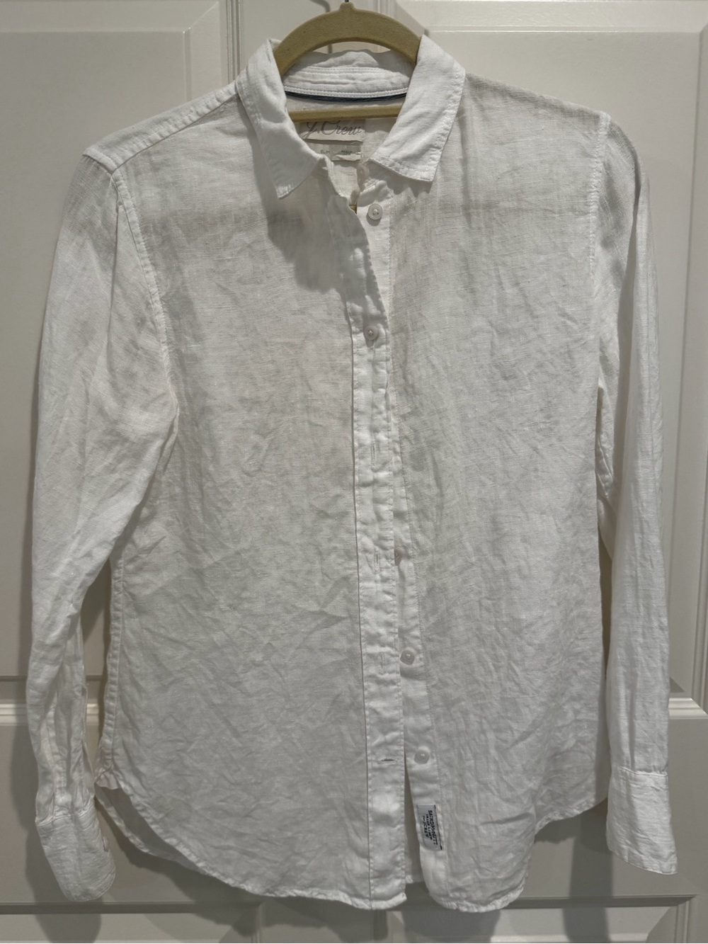 J. Crew White Men's Linen Button-Down Shirt